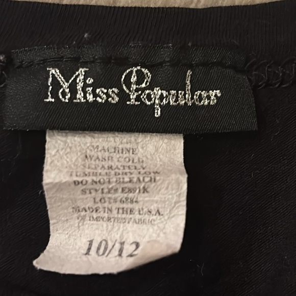 Miss Popular Girls Tank Top With Star On The Front Size 10/12 - Picture 3 of 3